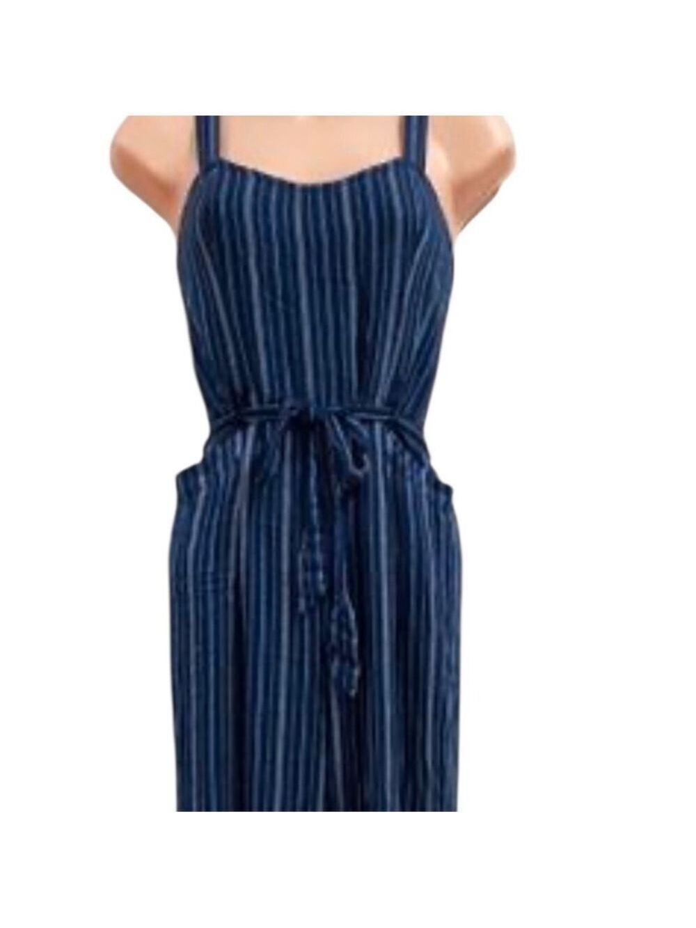 Hollister Striped Jumpsuit Blue Size Medium - Picture 12 of 12